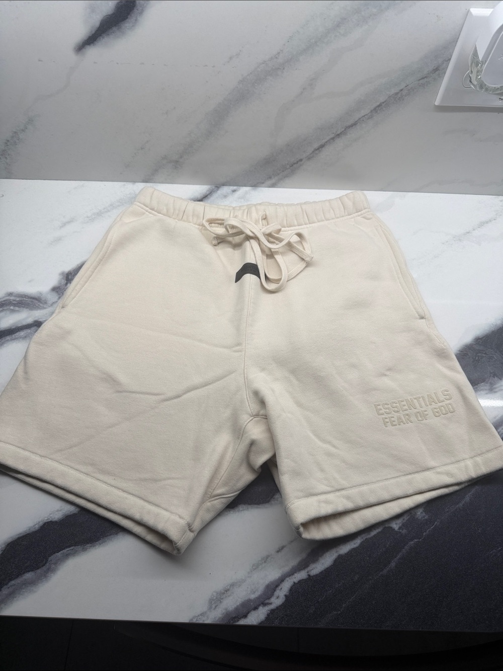 Fear of God Essentials Men's Cream Drawstring Athletic Shorts